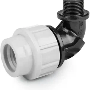 Hoge Kwaliteit Draadknie 90gr voor PE/tyleen - 25mm x 3/4” buitendraad - 16 bar