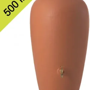 Exclusief Garantia Regenton amphora 500l met messing kraan Terracotta