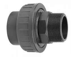 Direct Verzonden Druk PVC 3-delige koppeling - 25mm x 3/4” Buitendraad - 16 bar