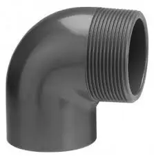 Gratis Verzending Druk PVC draadknie 90gr - 32mm x 1-1/4” - 10 bar