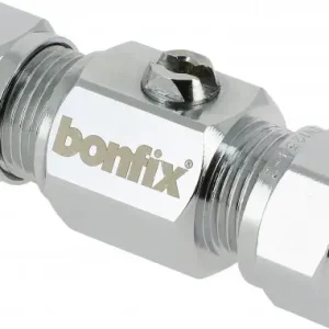 Tijdelijk Beschikbaar Bonfix Kogel (hoek) stopkraan - verchroomd Schroevendraaier bediening 22 x 22 - 2 x knel