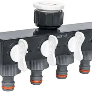 Waterverdeler 4-weg met afsluiters - 3/4” - 1” binnendraad - standaard Alleen Vandaag