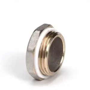 Uponor blindstop voor S-verdeler - 1" buitendraad - Messing Gecertificeerd