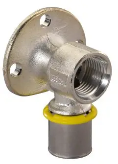 Hete Deal Uponor MLC-G gas persmuurplaat met ronde flens - pers x binnendraad - 20mm x 1/2