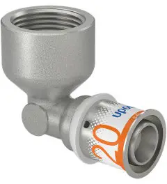 Direct Beschikbaar Uponor S-Press Plus schroef knie 90° - binnendraad x pers - 3/4" x 20mm messing - Kiwa