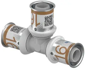 Uponor S-Press Plus T-stuk 90° - pers x pers x pers - 16mm x 16mm x 16mm - ppsu - Kiwa Flitsaanbieding