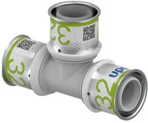 Uponor S-Press Plus T-stuk 90° - pers x pers x pers - 32mm x 32mm x 32mm - ppsu - Kiwa Populair