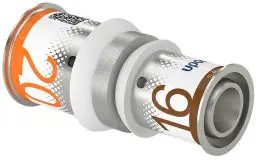 Uponor S-Press Plus verloop koppeling - pers x pers - 20mm x 16mm - messing - Kiwa Uitverkoop