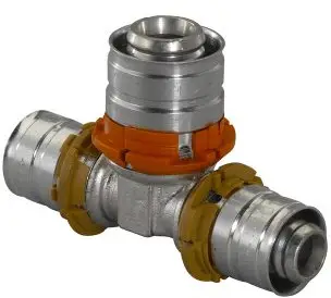 Speciale Aanbieding Uponor MLC pers verloop-T-stuk - pers x pers x pers - 16mm x 14mm x 14mm