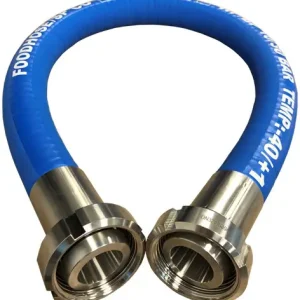 Zuivelslang/Voedselslang Flexibel & Glad - Compleet met Puntstuk/Wartel - DN40 - 2 meter Gecertificeerd