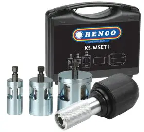Henco - kalibratie- en afschuingereedschapset voor accu machine - 16 tot 26mm - staal Modern