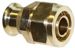 Henco - overgangs koppeling type 38P - pers x knel - 26mm x 22mm - messing Op = Op