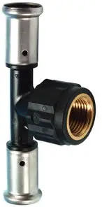 Henco - schroef T-stuk 90° - pers x binnendraad x pers - 26mm x 1/2" x 26mm - pvdf Professioneel