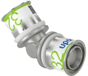 Betaalbaar Uponor S-Press Plus knie 45° - pers x pers - 32mm x 32mm - messing - Kiwa