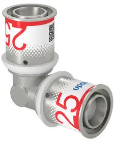 Finale Uitverkoop Uponor S-Press Plus knie 90° - pers x pers - 25mm x 25mm - messing - Kiwa
