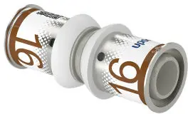Uponor S-Press Plus koppeling - pers x pers - 16mm x 16mm - ppsu - Kiwa Lage Prijs