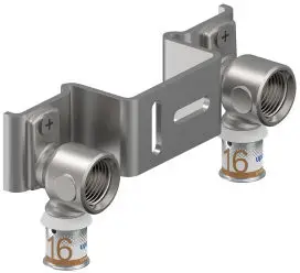 Wereldwijde Verzending Uponor S-Press Plus montagebeugel + muurplaten - pers x binnendraad - 16mm x 1/2" - hoh 120mm - Smart Aqua - Kiwa - Gemini