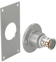 Nieuwe Collectie Uponor S-Press Plus muurplaat muurdoorvoer - binnendraad x pers - 1/2" x 16mm - Smart Aqua - messing - Kiwa