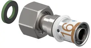 Op = Op Uponor S-Press Plus schroef koppeling - Wartel - binnendraad x pers - 1/2" x 16mm - messing - Kiwa