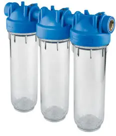 Atlas Filtri - filterhuis - transparante klok - type DP 10 Trio OT TS - binnendraad x binnendraad - 3/4" x 3/4" - messing Finale Uitverkoop