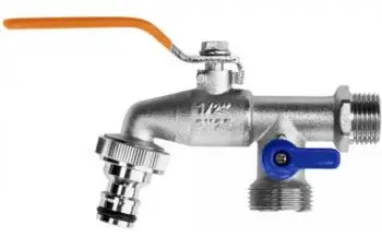 Kogel tapkraan / buitenkraan met extra aansluiting 1/2" x 3/4" buitendraad Flitsaanbieding