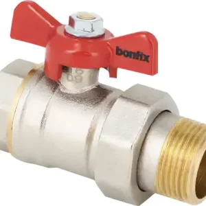 Merkproduct Bonfix Kogelkraan/schuifafsluiter - Rode vlindergreep bediening 3/4 - binnendraad x koppeling buitendraad