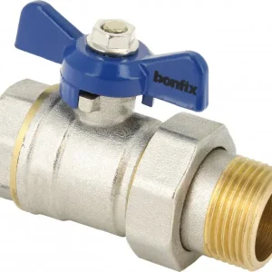 Bonfix Kogelkraan/schuifafsluiter - Blauwe vlindergreep bediening 1/2 - binnendraad x koppeling buitendraad Merkproduct