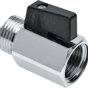 Modern Bonfix Universele Minikogelkraan - met zwarte knop 3/8 - buitendraad x binnendraad