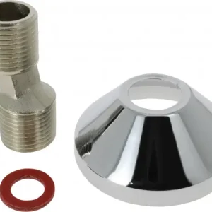 Betaalbaar Bonfix Sanitaire aansluitkoppeling S-koppeling sprong 9 mm 1/2 x 1/2 - met verchroomde rozet en fiberring