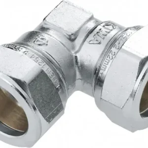 Ambachtelijk Bonfix knelkoppeling - Kniekoppeling - 10x10mm - Vertint Messing