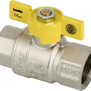 Tijdelijk Beschikbaar Bonfix Gaskraan voor België - vlindergreep bediening 1 - 2 x binnendraad