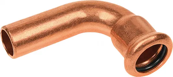 Origineel Bonfix Pressfitting roodkoper WATER Insteekbocht 90° Ø42 x 42 - insteek x press - (m-profiel)