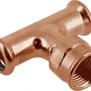 Weekendaanbieding Bonfix Pressfitting roodkoper WATER T-koppeling - binnendraad 15x3/8x15 - press x lange binnendraad x press - (m-profiel)