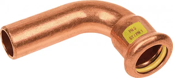 Op = Op Bonfix Pressfitting roodkoper GAS Insteekbocht 90° Ø42 x 42 - insteek x press - (m-profiel)