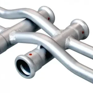 Superprijs Bonfix Pressfitting staalverzinkt CV Kruisingpaar dubbel 15 x Ø15 - 4 x press - 4 x insteek - (m-profiel)