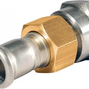 Lage Prijs Bonfix Pressfitting RVS 316L 3-delige koppeling - vlakdichtend 1-1/2" x 42 - binnendraad (Rp) x press - (m-profiel) - 202945