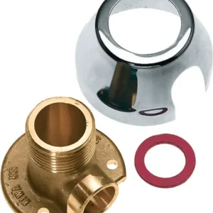 Weekendaanbieding Bonfix Sanitaire aansluitkoppeling Muurplaatkoppeling - met verchroomde rozet - en fiberring 3/4 x 15 - buitendraad x capillair