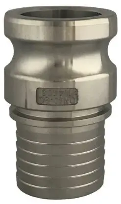 Camlock Mannelijk met Slangtule - Type ES - RVS316 - Geribte Tule - 1 1/2" - DN 38 Garantie Inbegrepen