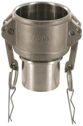 Camlock Vrouwelijk met Slangtule - Type CS - RVS316 - Gladde Tule - 3/4" - DN 19 Veilige Betaling