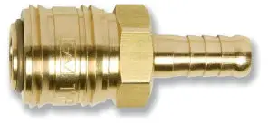 Euroline - Snelkoppeling met slangtule - Steek - 13mm - messing Op = Op