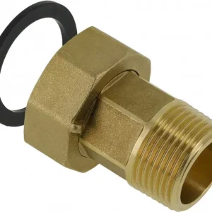 Professioneel Bonfix 2-delige rechte koppeling - Messing 3/4 x 1 - met vlakke dichting voor water - conische buitendraad x wartelmoer