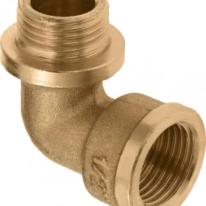 Uitverkoop Bonfix messing knie met kraag - 2'' binnendraad x buitendraad