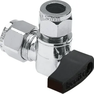 Lage Kosten Bonfix Wastafel (hoek) kogelstopkraan - verchroomd - Verchroomde knop bediening - haaks 12 x 10 - 2 x knel