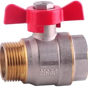 Weekendaanbieding Kogelkraan - Vlinderhendel - Bi x Bu - Messing Vernikkeld - 3/8" (DN10)