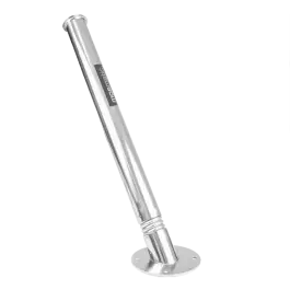 Ambachtelijk Spuitlanshouder met veer en afvoer - Vloerbevestiging - RVS