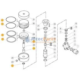 VRPP - Reparatieset voor cilinder pneumatische drukregelaar - 7-delig Garantie Inbegrepen