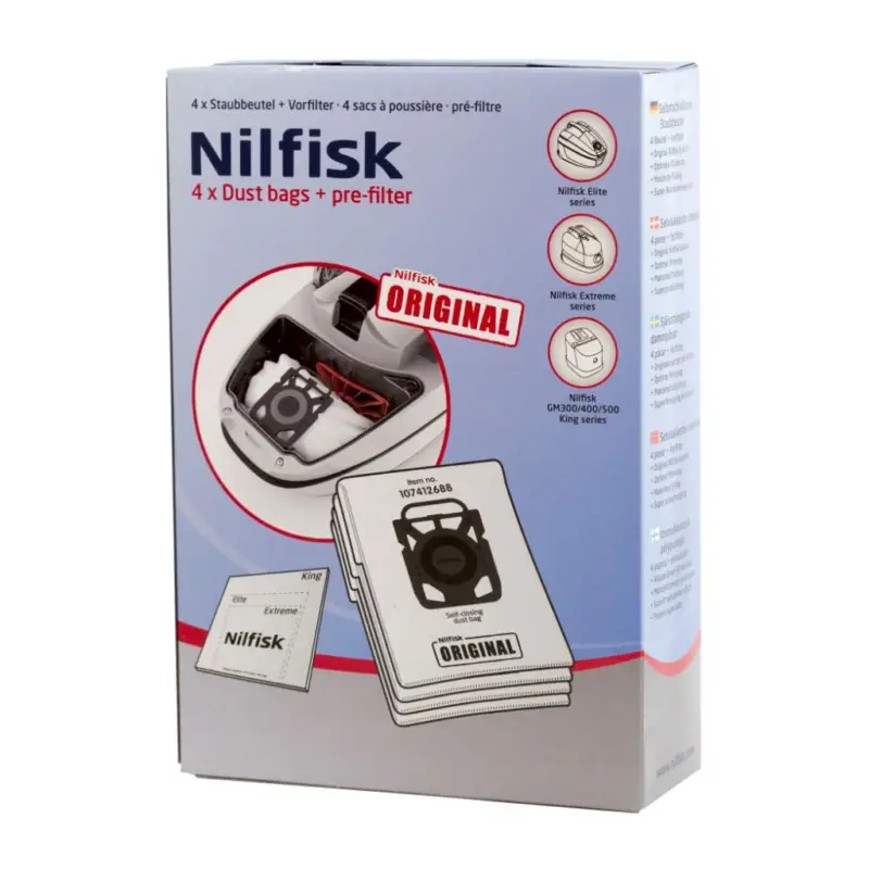 Nilfisk Elite - Extreme - GM300/400/500 en King Stofzakken Origineel