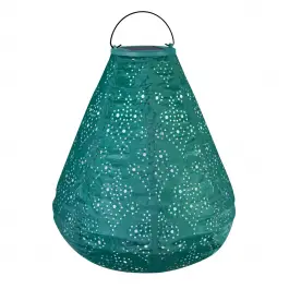 Luxe Luna solar lampion Cone met LED – 270x240mm - Copper green | Handgemaakt/weersbestendig