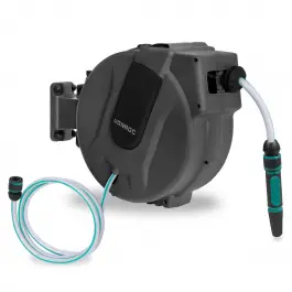 Direct Beschikbaar Automatische slanghaspel – Zwart - Incl. 25m tuinslang, spuitstuk en koppelingen