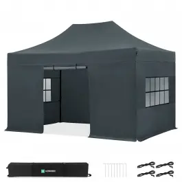 Nieuw Partytent - 3x4.5 m - Premium easy-up Partytent | set incl. Zijwanden - Grijs